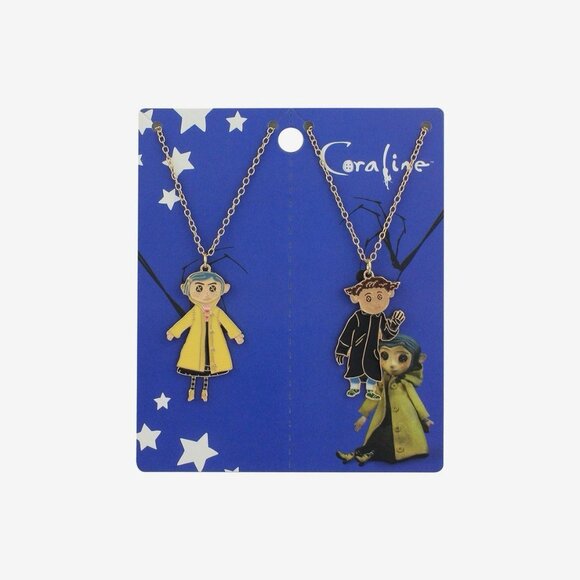 Wybie & Coraline Button Eyes Dolls Exclusive Coraline Best Friend Necklace Set - Picture 1 of 5
